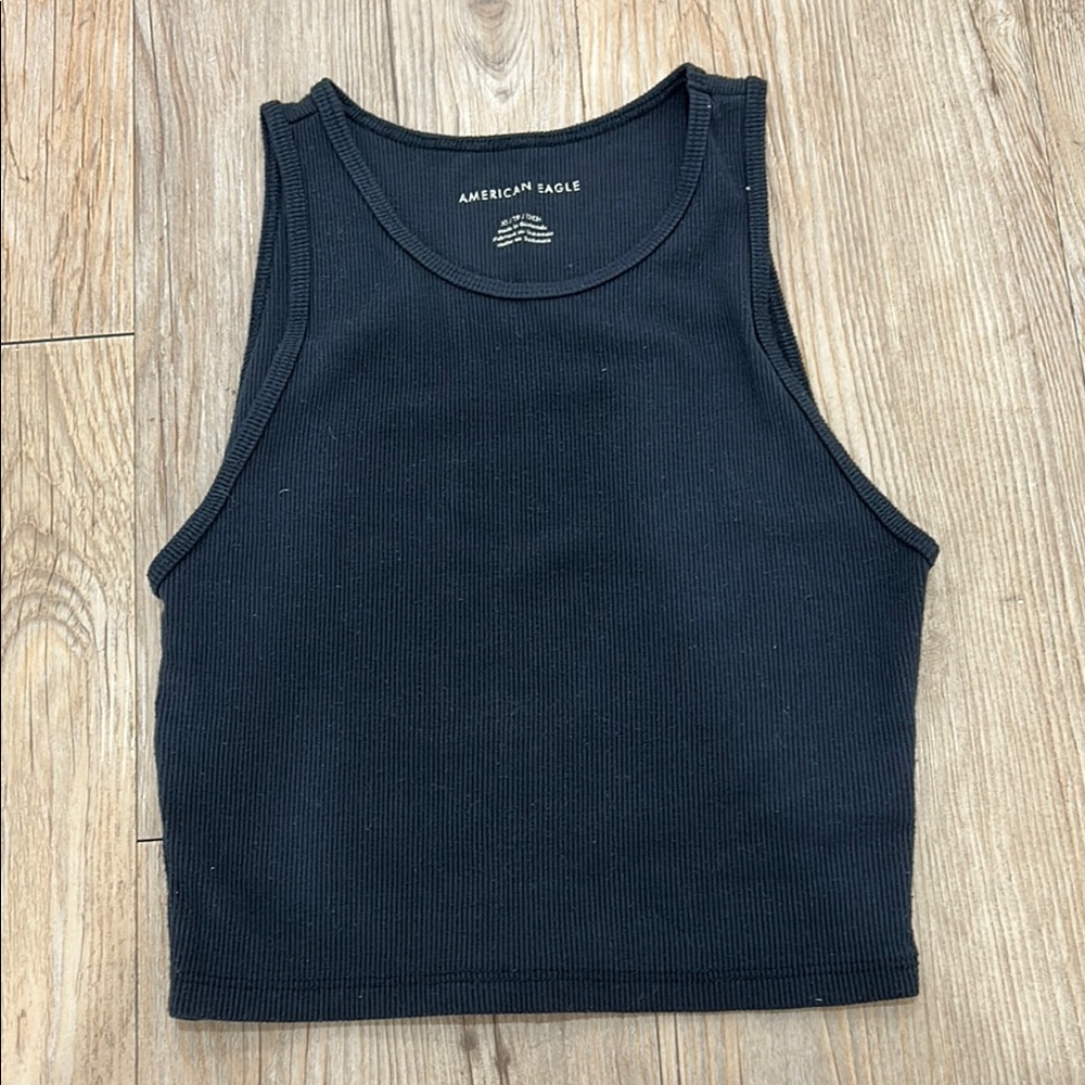 American Eagle Outfitters Black Ribbed Tank Top